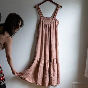 Lindsay Robinson 100% Linen Dress in Soft Pink - slow fashion - Women Small